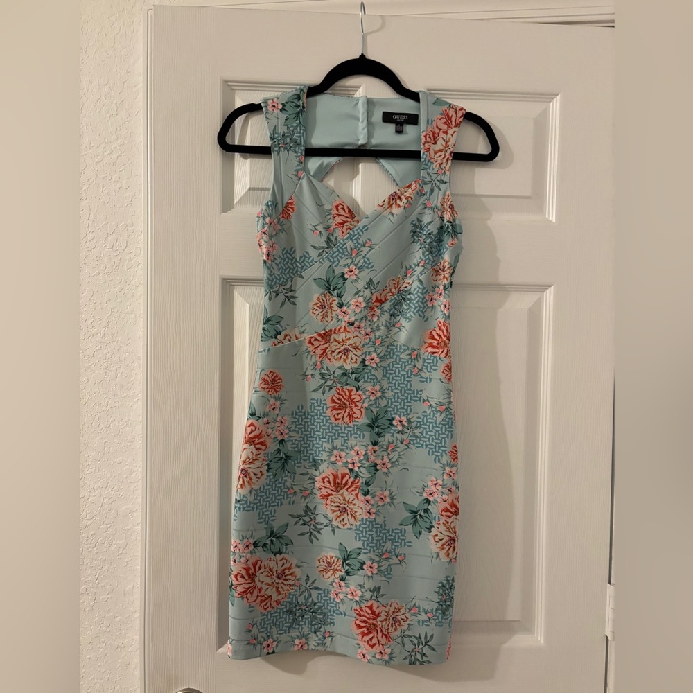Guess Blue Floral Midi Dress